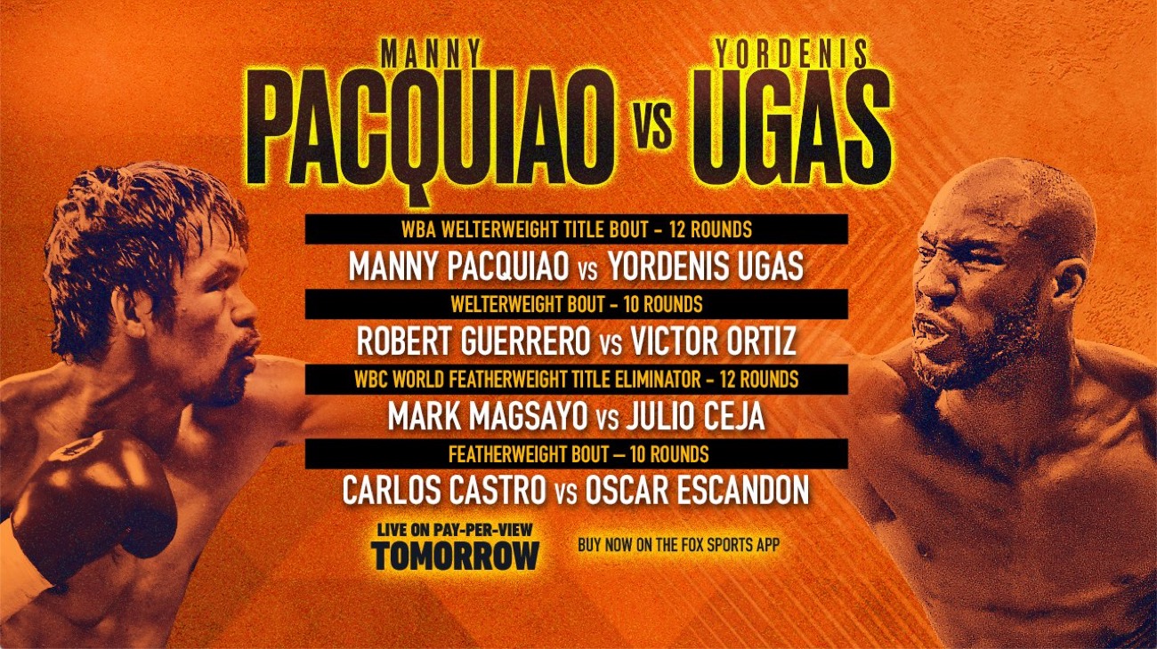Yordenis manny ugas vs pacquiao Manny Pacquiao